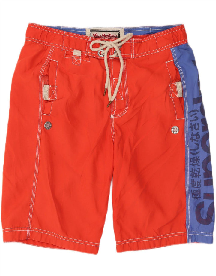 Shorts de natação masculino SUPERDRY gráfico pequeno poliéster colorido vermelho