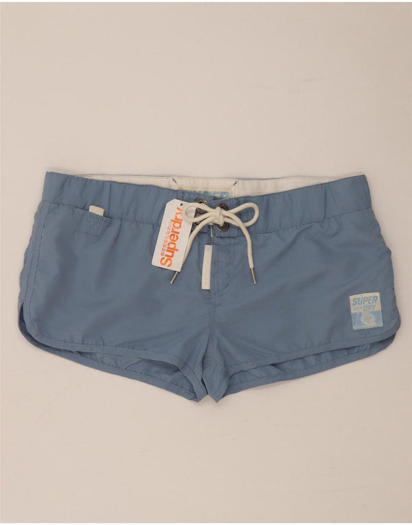 Shorts de natação feminino Superdry UK 16 grande azul poliéster