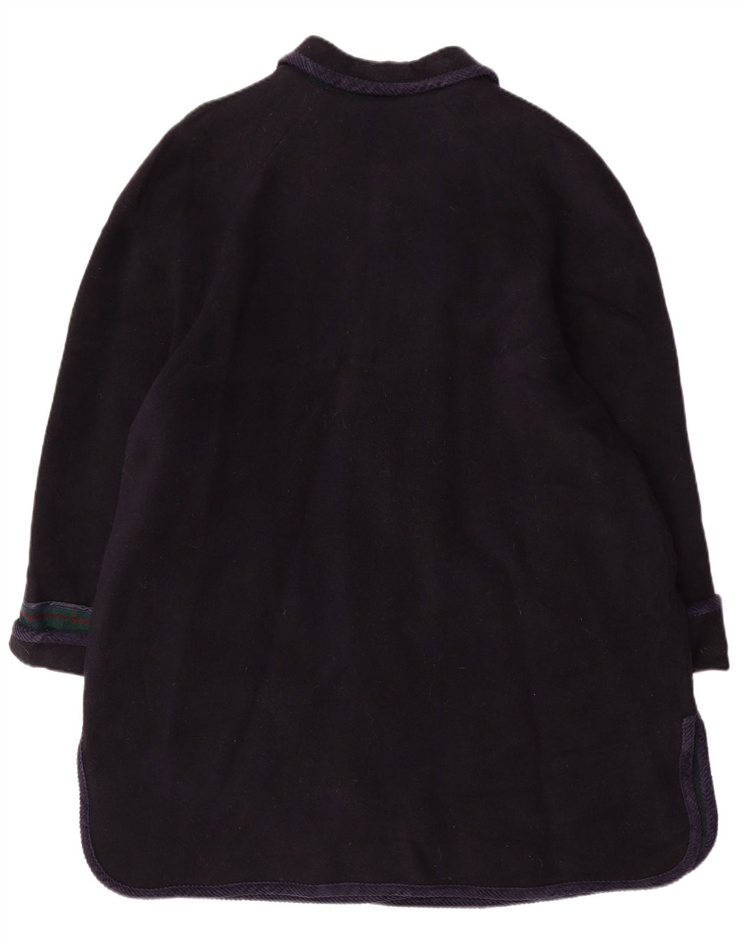 Sobretudo feminino vintage UK 20 2XL lã azul marinho