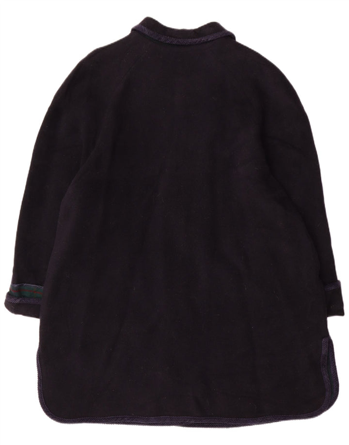 Sobretudo feminino vintage UK 20 2XL lã azul marinho