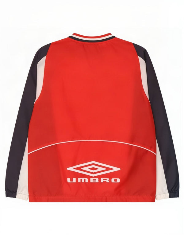 Umbro Mens Pulôver Treino Top Jacket Pequeno Poliéster Colorblock Vermelho