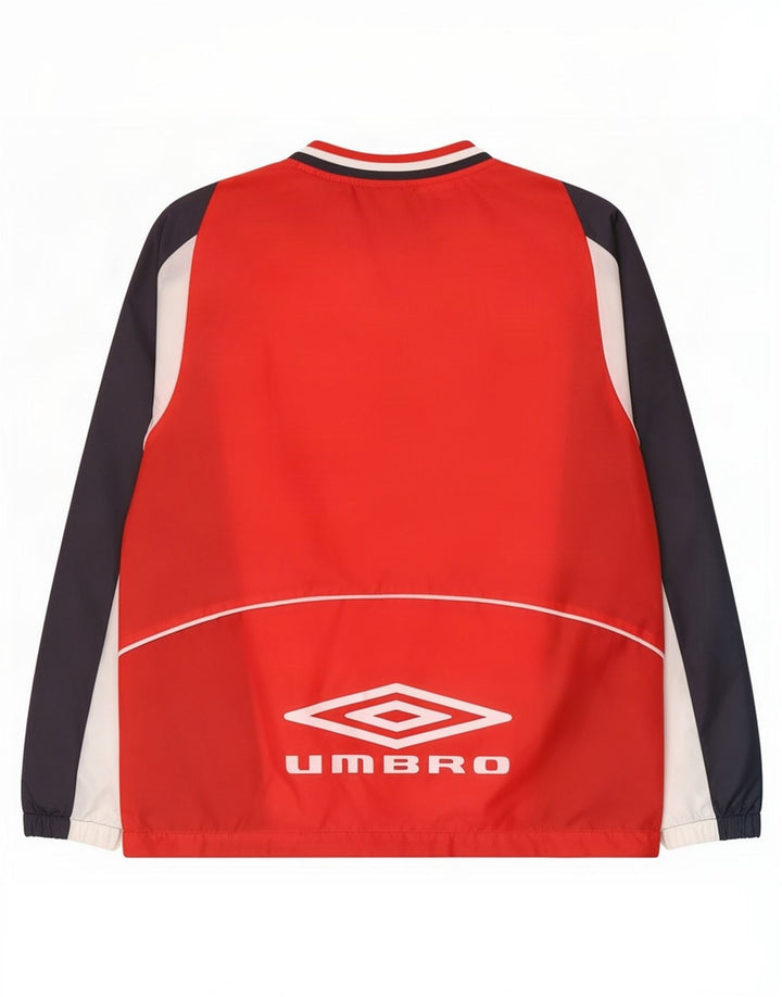 Umbro Mens Pulôver Treino Top Jacket Pequeno Poliéster Colorblock Vermelho