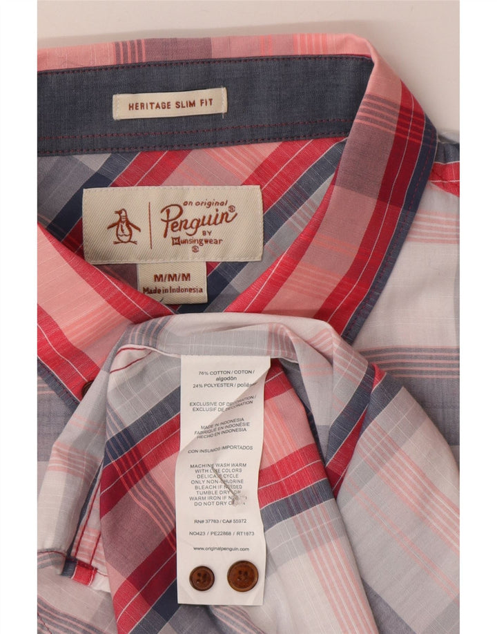 Camisa masculina Penguin Heritage de manga curta média xadrez multicolorida
