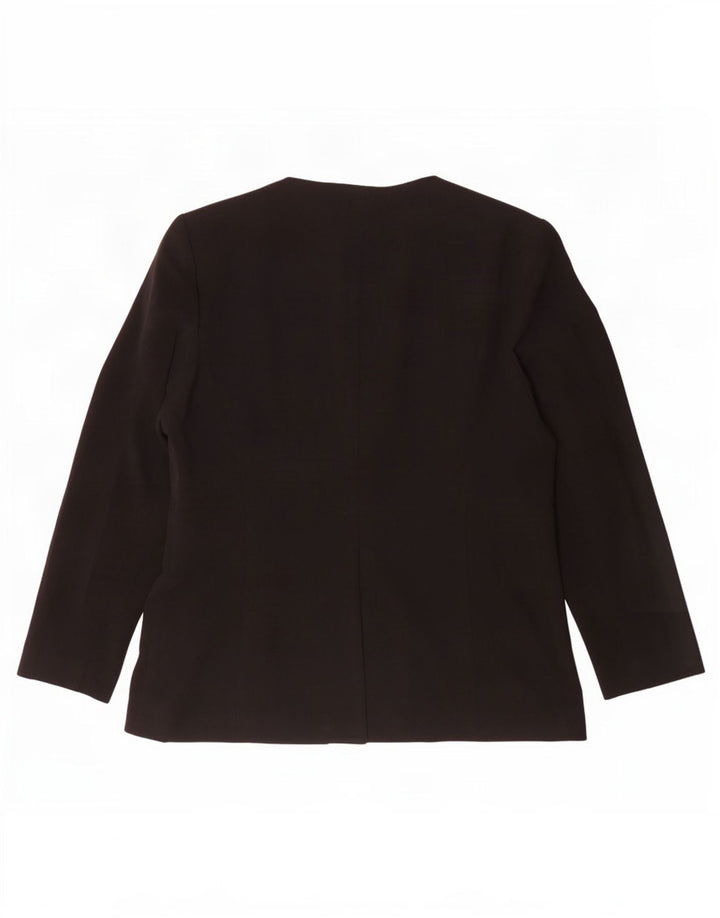 Jaqueta Blazer aberta feminina Marks & Spencer Reino Unido 14 poliéster preto médio