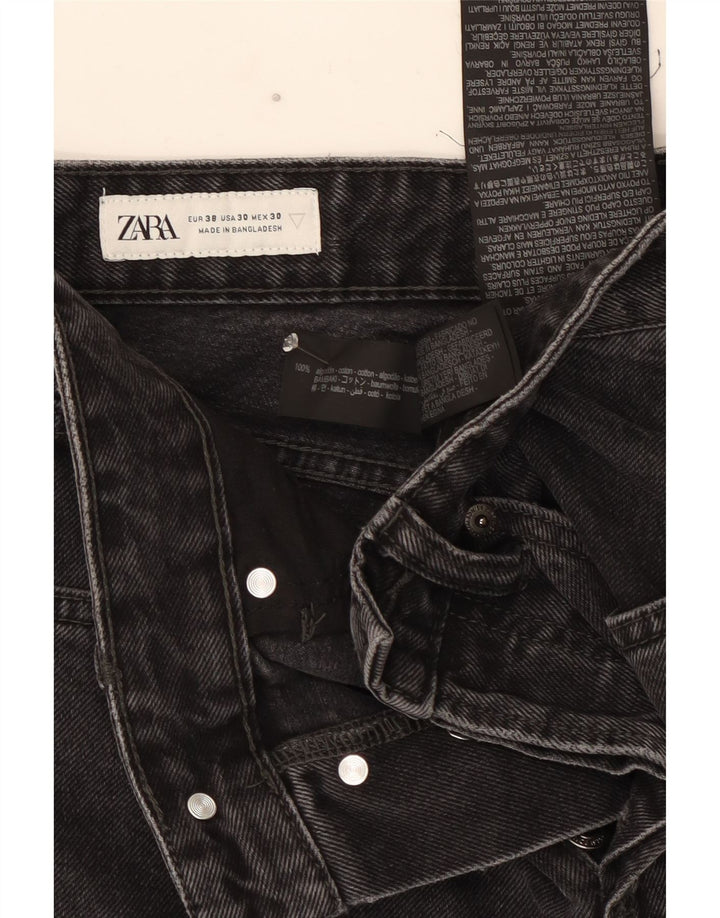 Zara Mens Straight Jeans EU 38 Pequeno W30 L25 Algodão Cinza