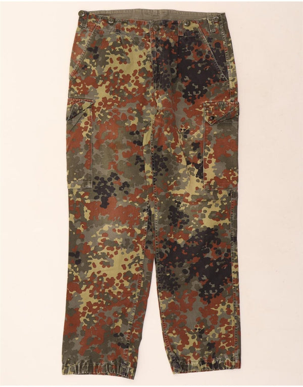 Calças cargo masculinas vintage W32 L30 algodão camuflado cáqui