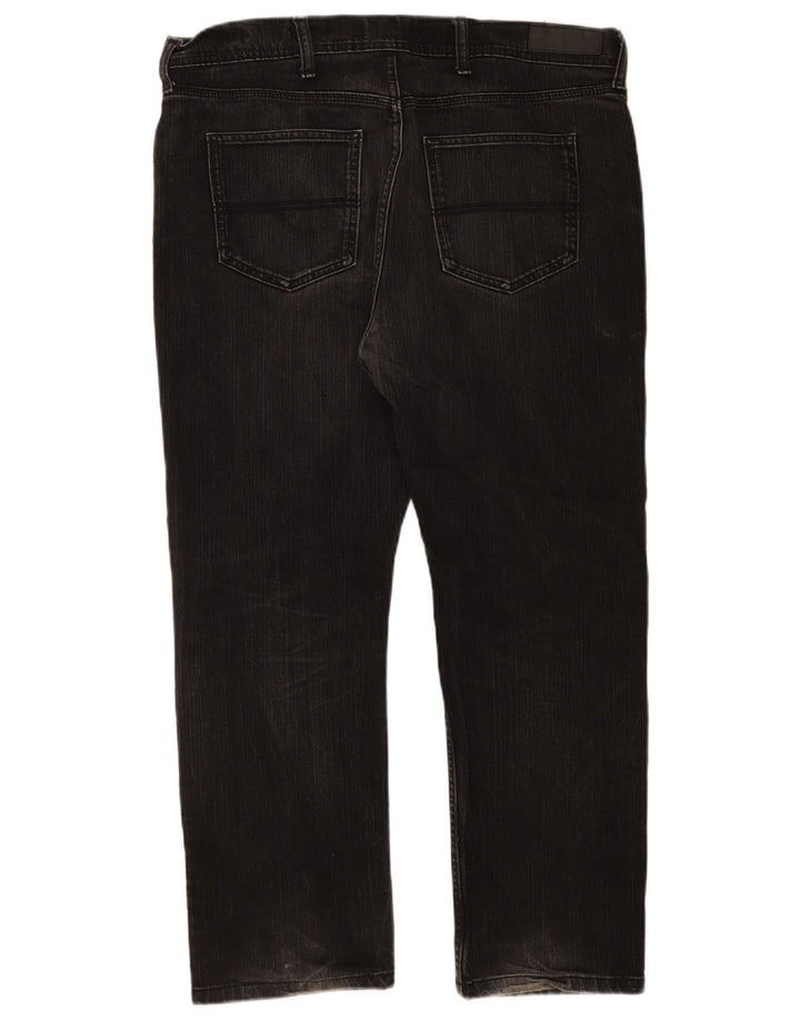 Calça jeans reta regular masculina Marks & Spencer W38 L29 algodão preto