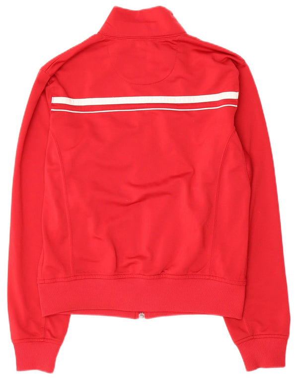 Nike Womens Tracksuit Top Jacket UK 10/12 Médio Vermelho Poliéster