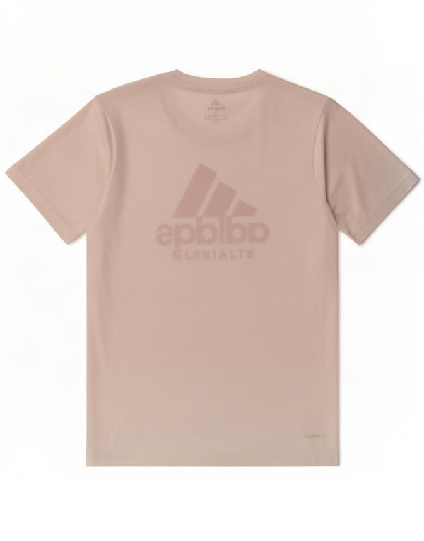 Adidas Mens Climalite Graphic T-Shirt Top Pequeno Poliéster Branco