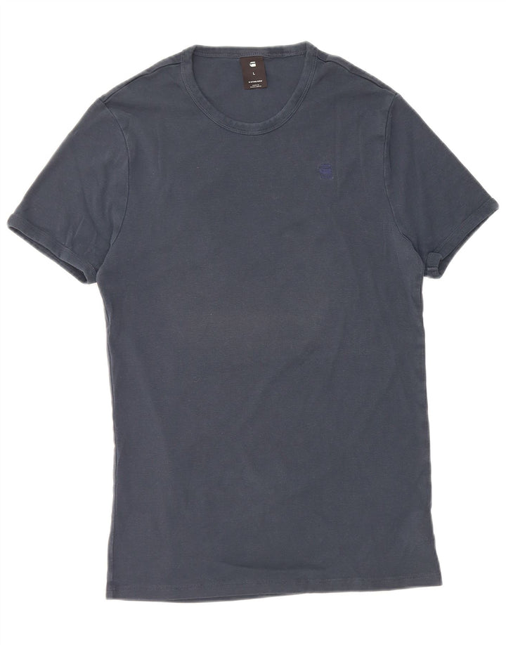 Camiseta masculina G-Star Top grande algodão azul marinho