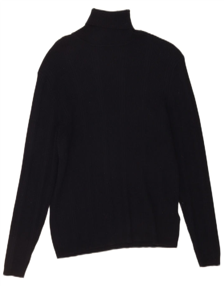 Suéter feminino Marks & Spencer com gola redonda Reino Unido 12 médio azul marinho