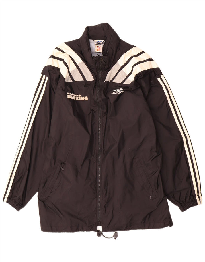 Jaqueta de chuva masculina Adidas UK 40/42 médio preto colorblock nylon