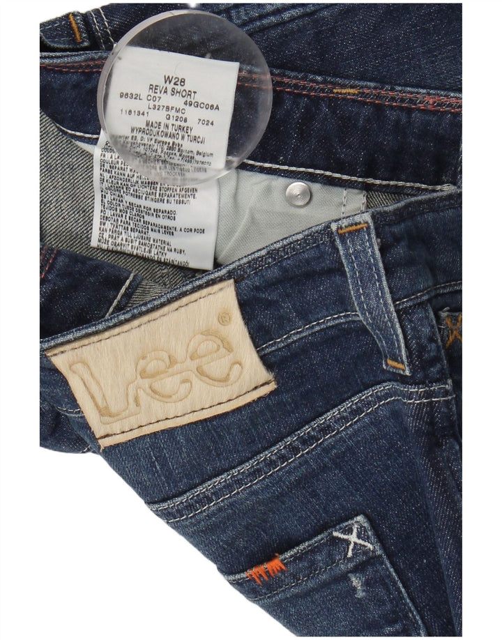 Shorts jeans feminino LEE W28 algodão azul médio