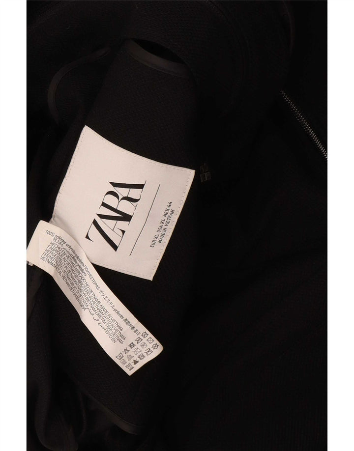 Jaqueta utilitária masculina Zara UK 42 XL poliéster preto