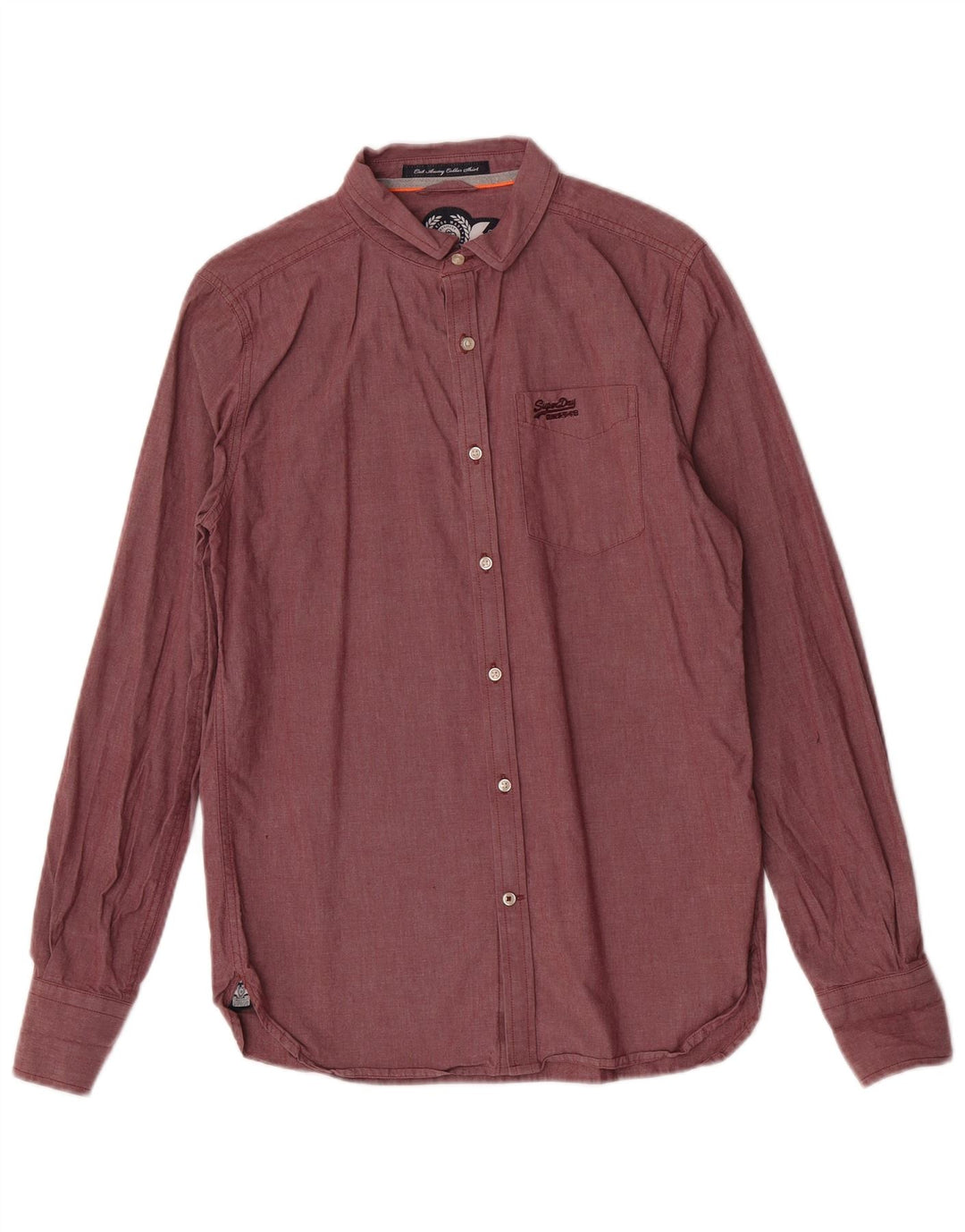 Camisa masculina Superdry média algodão Borgonha