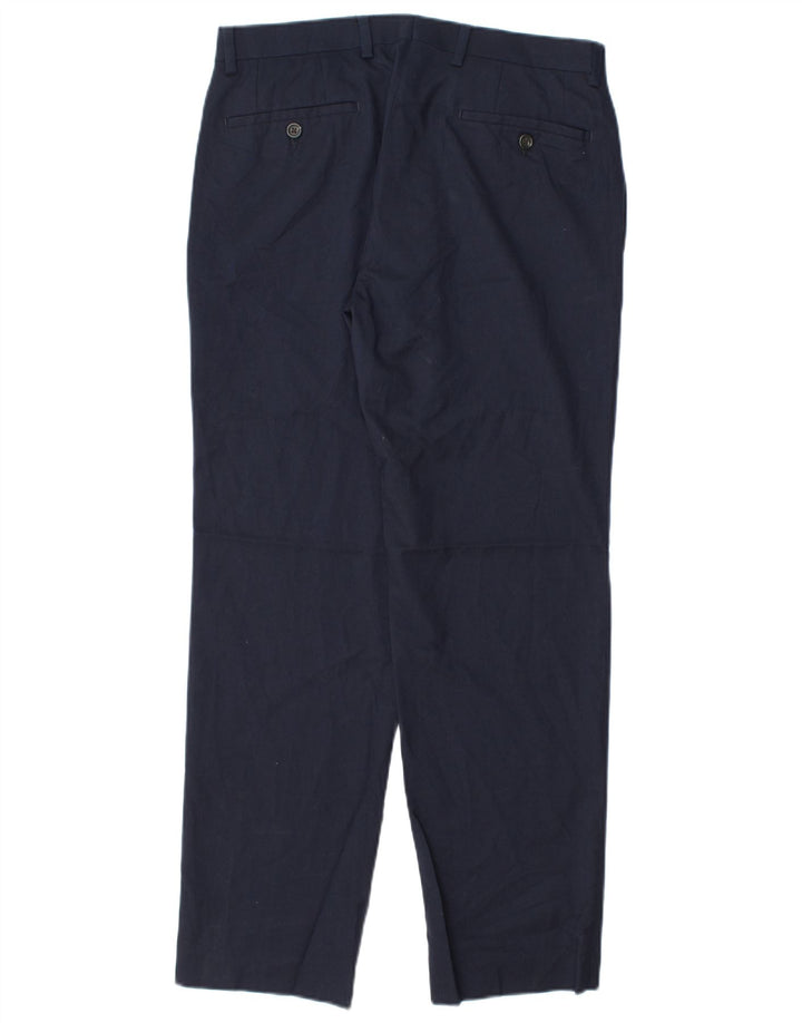 Calça de terno slim masculina RALPH LAUREN W31 L30 poliéster azul marinho