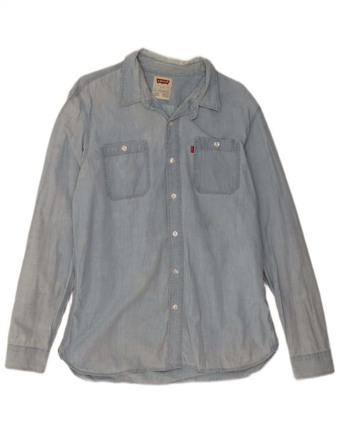 Camisa jeans masculina Levi's grande algodão azul