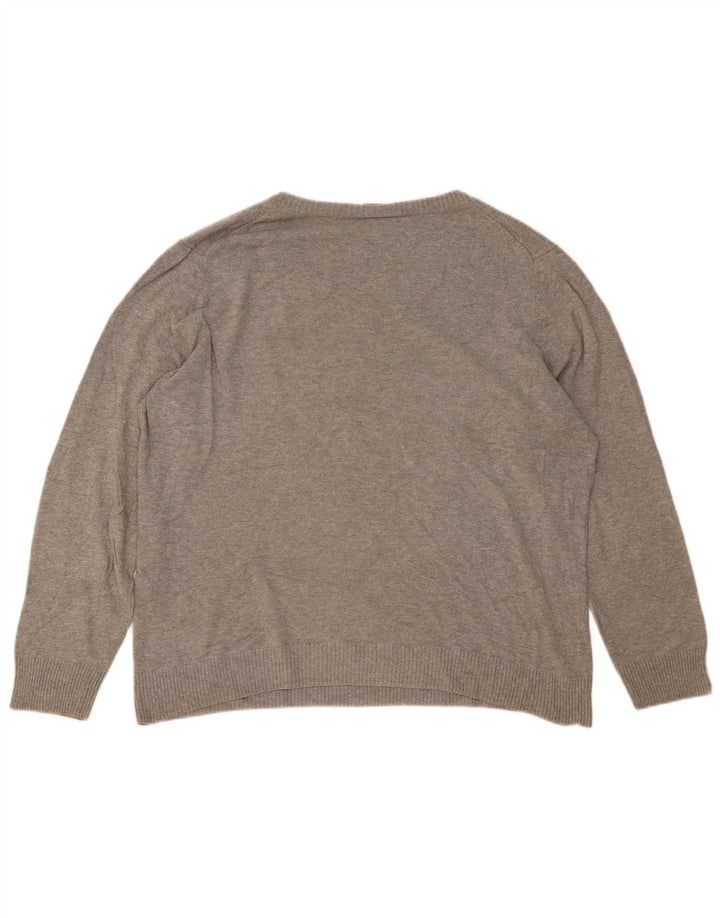Suéter masculino Puma com decote em V XL cinza algodão