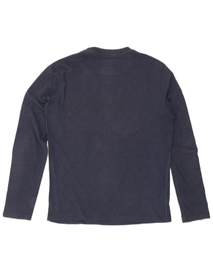 Camiseta gráfica masculina Superdry manga comprida médio azul marinho
