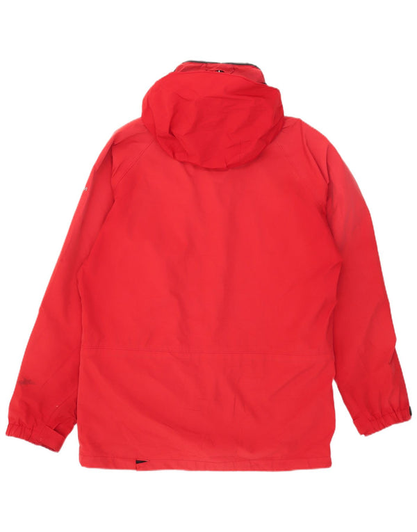 Jaqueta de chuva Columbia masculina Titanium com capuz Reino Unido 38 poliéster vermelho médio