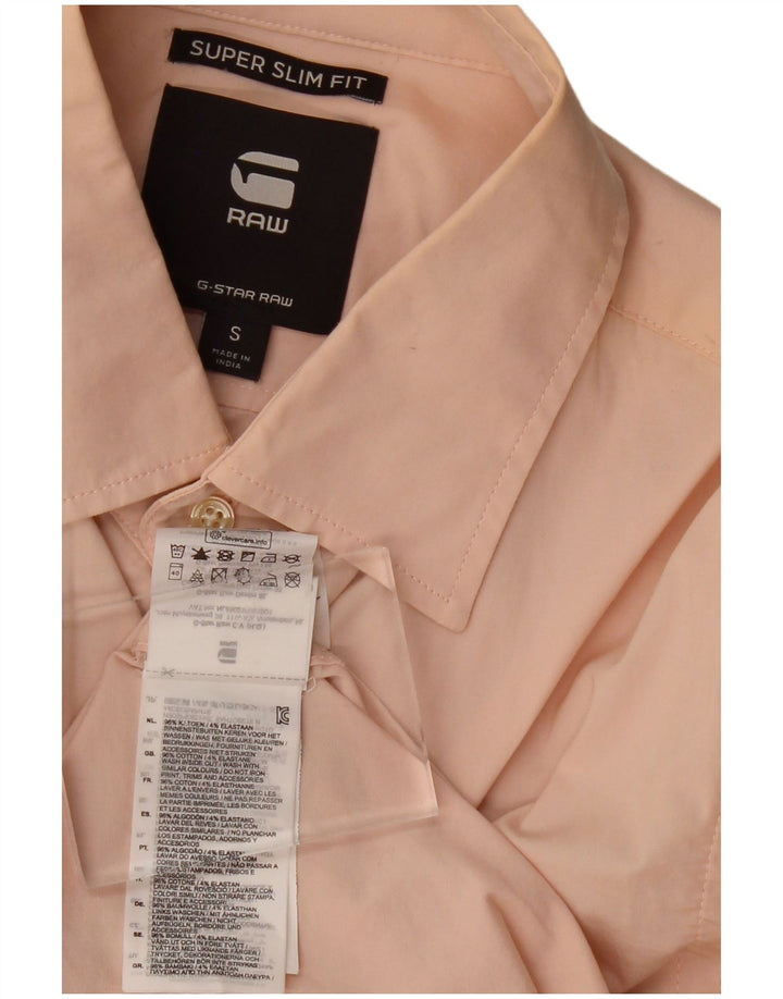Camisa masculina extra slim fit G-STAR pequena de algodão rosa