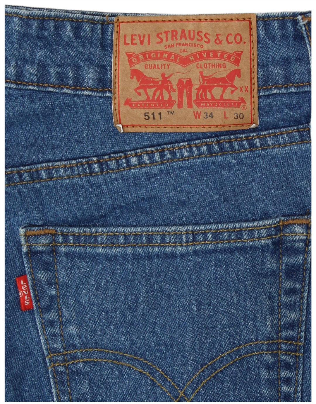 Calça Jeans Levis 511 Slim Masculina W34 L30 Azul Algodão