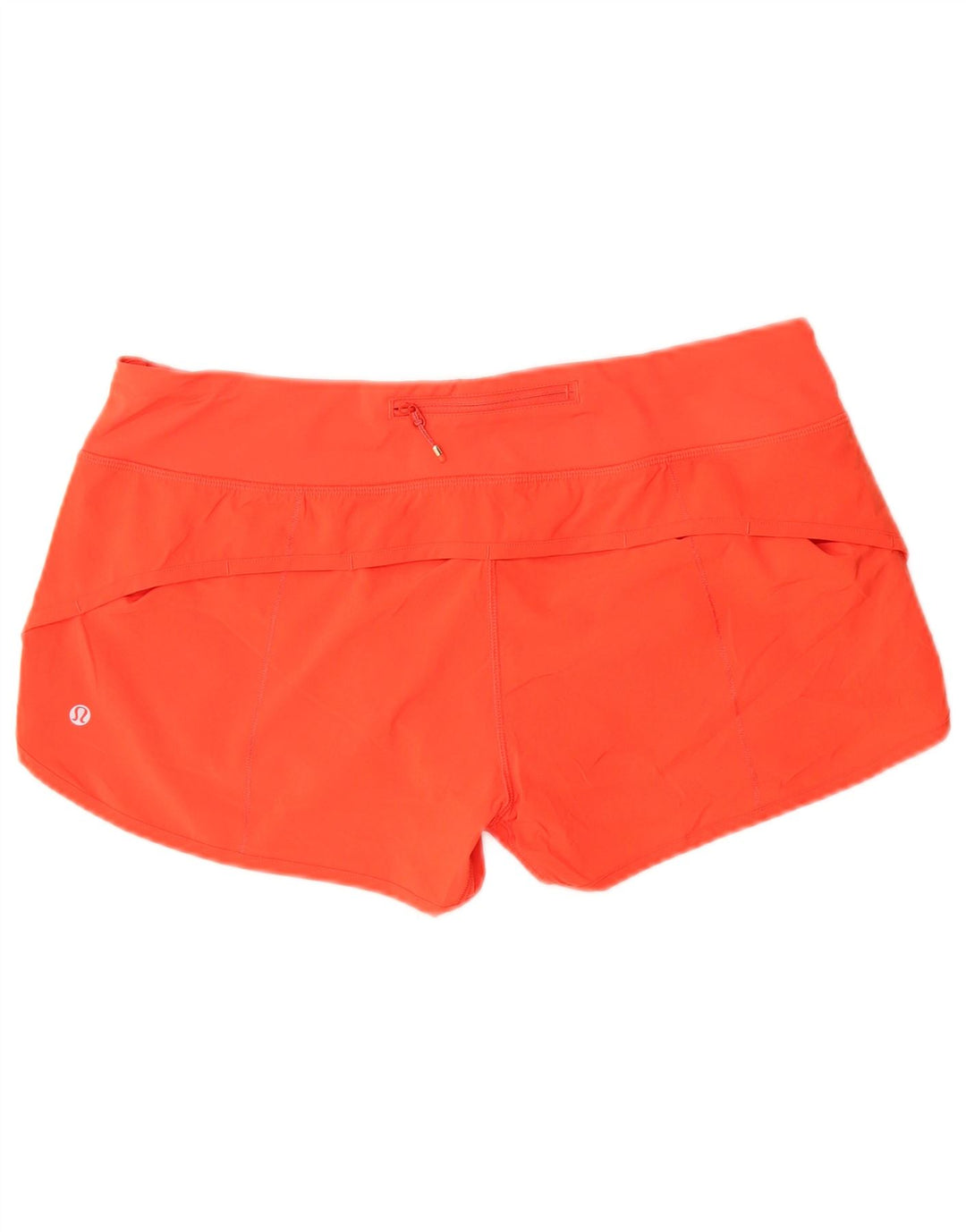 Shorts esportivos femininos Lululemon US 10 poliéster laranja grande