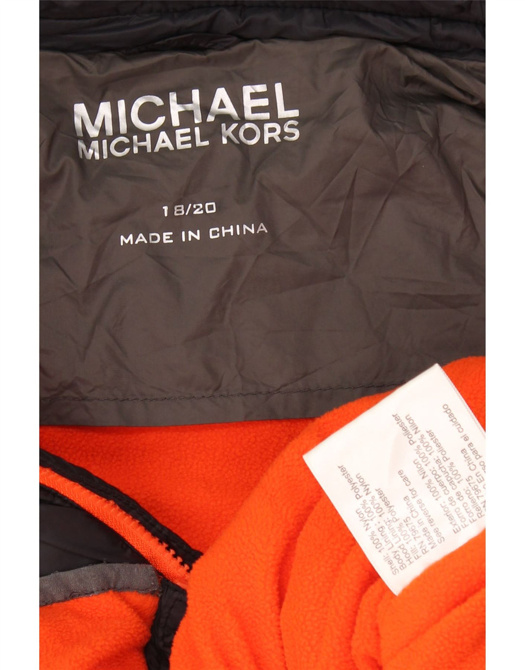 Jaqueta acolchoada com capuz para meninos MICHAEL KORS 15-16 anos cinza Colourblock Nylon