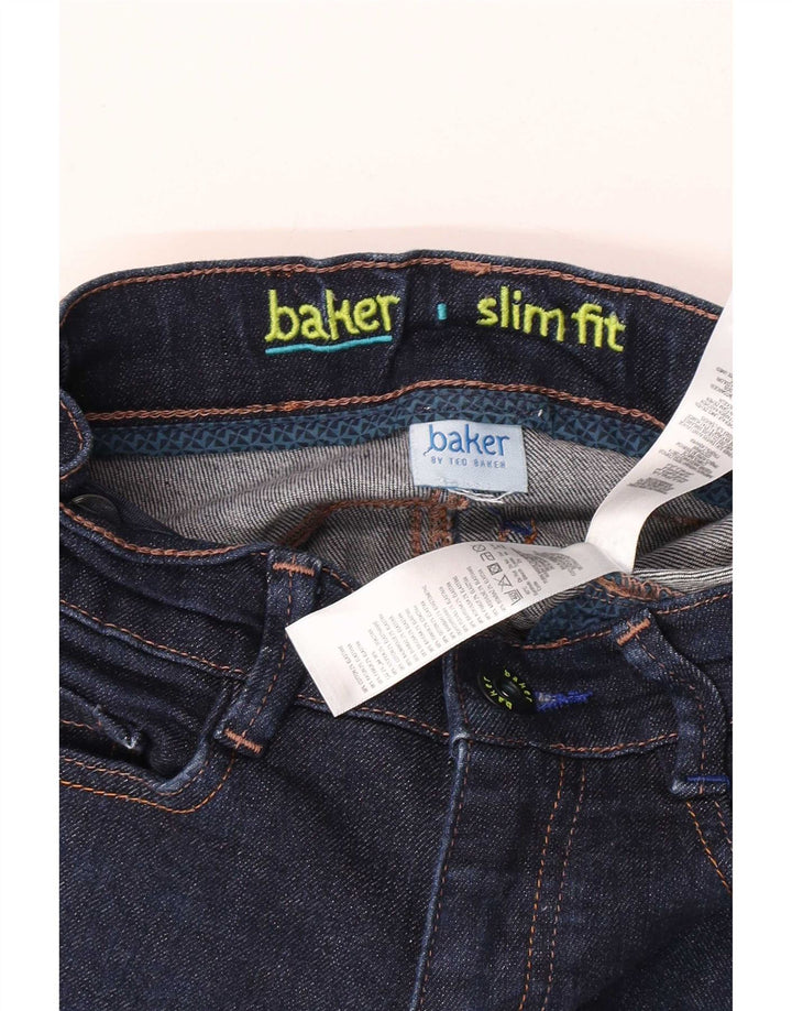 Ted Baker Boys Jeans Slim 5-6 Anos W20 L20 Azul Marinho Algodão