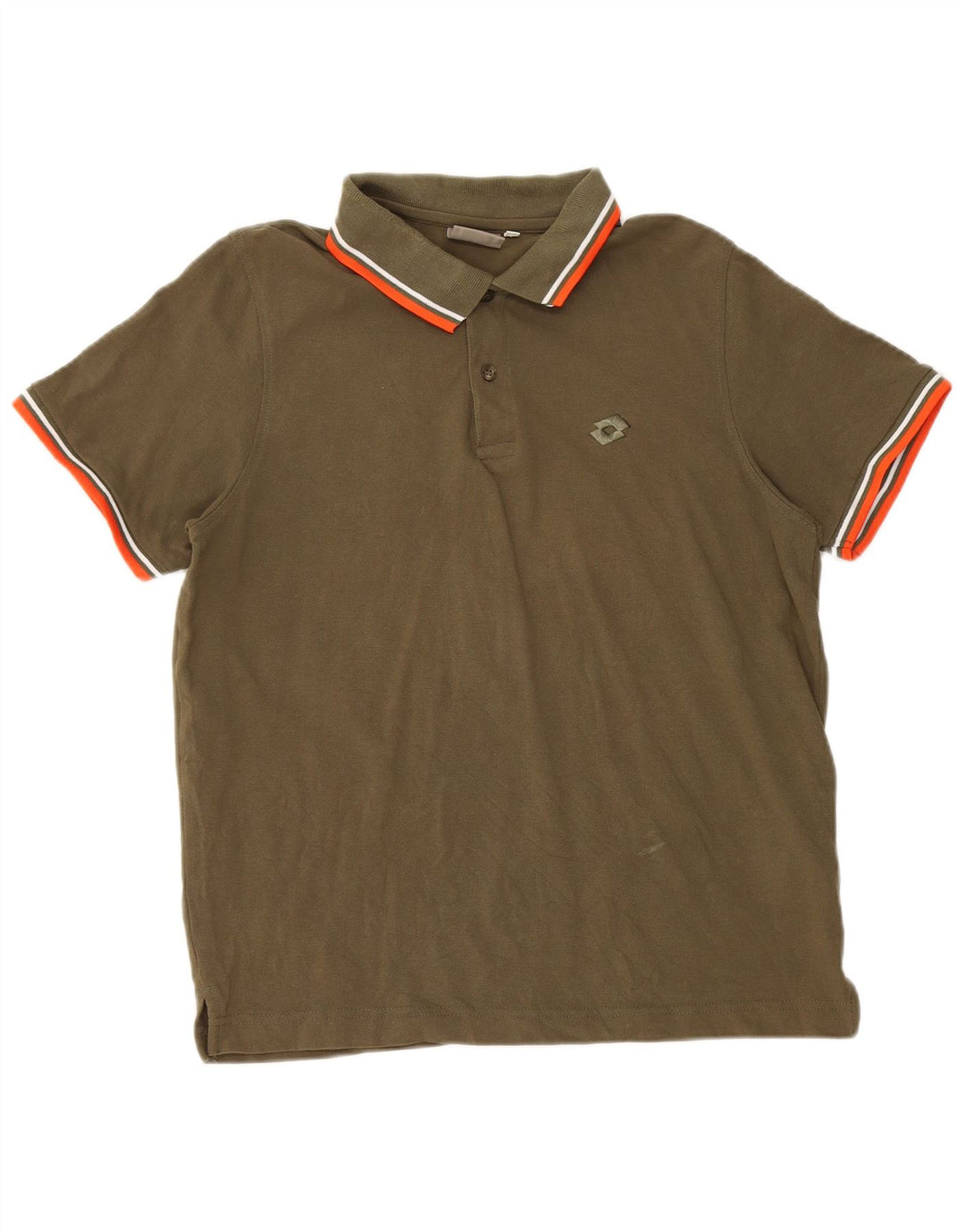 Camisa polo masculina Lotto pequena algodão cáqui