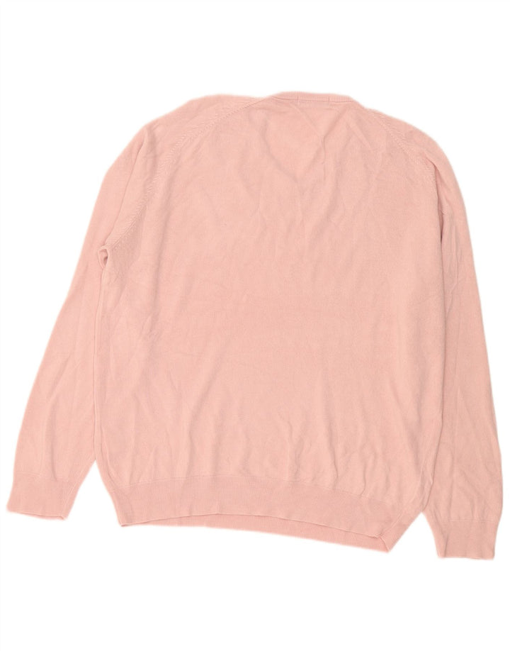 Suéter masculino Marks & Spencer com decote em V XL rosa acrílico