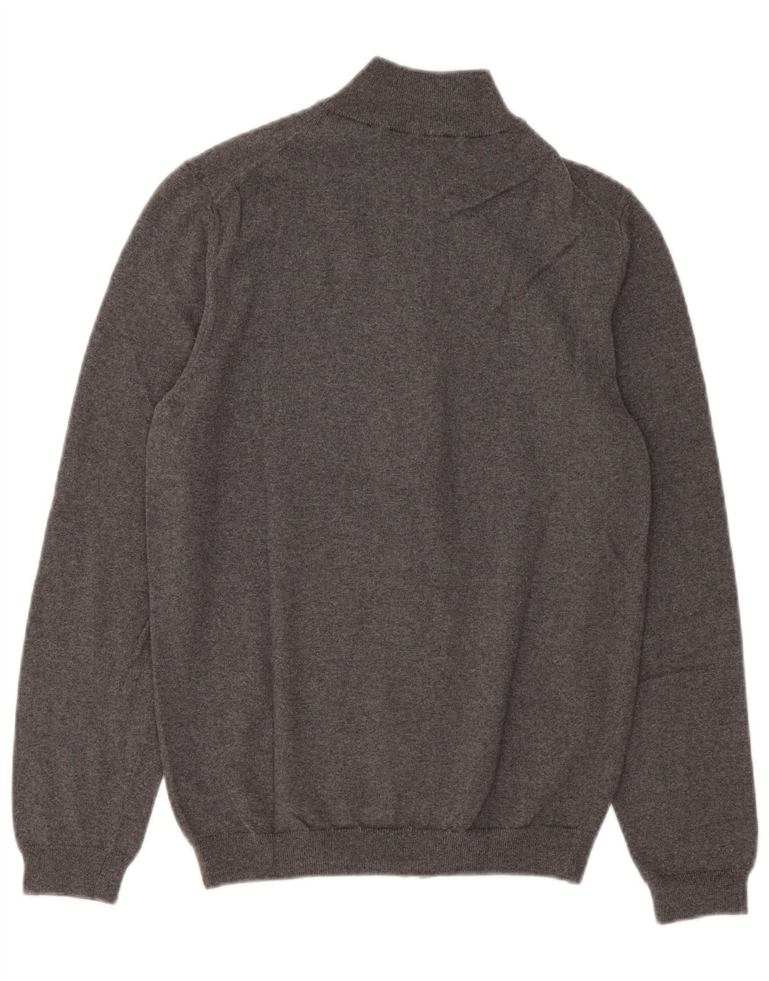 Suéter cardigã masculino Hugo Boss Slim Fit lã Merino cinza médio