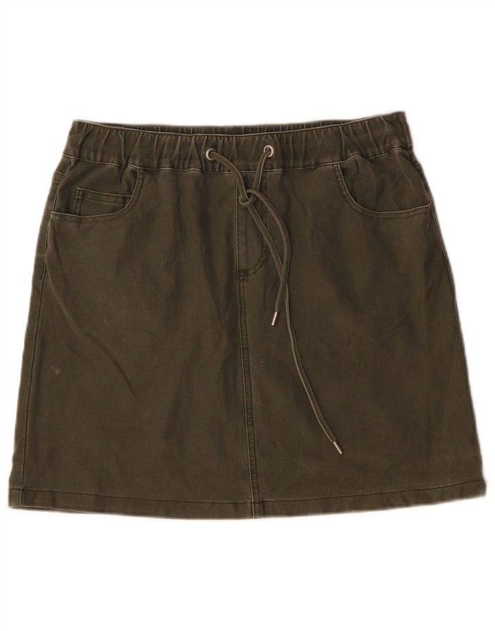 Minissaia feminina French Connection W30 algodão cáqui médio