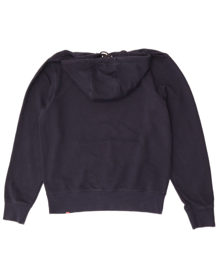 Suéter com capuz gráfico New Balance masculino médio azul marinho