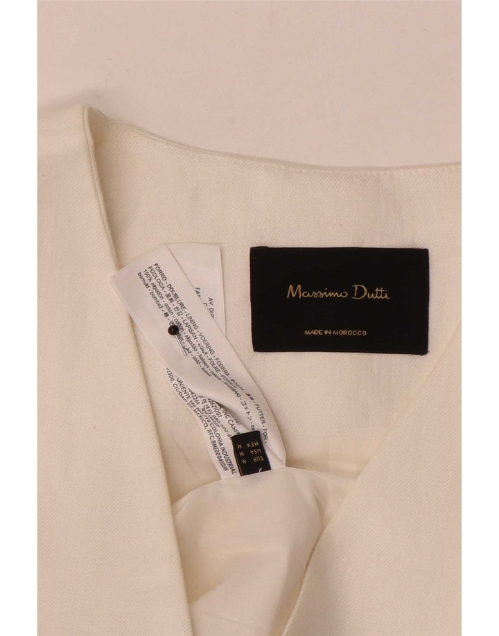 Colete feminino Massimo Dutti Reino Unido 12 algodão branco médio