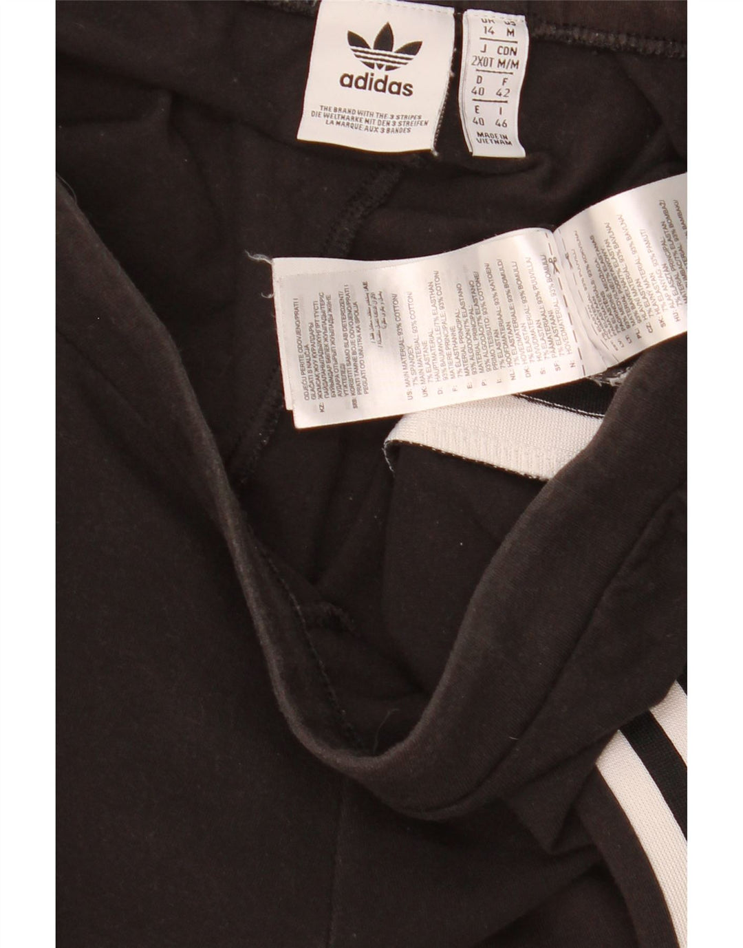 Leggings Adidas Femininas UK 14 Médio Algodão Preto