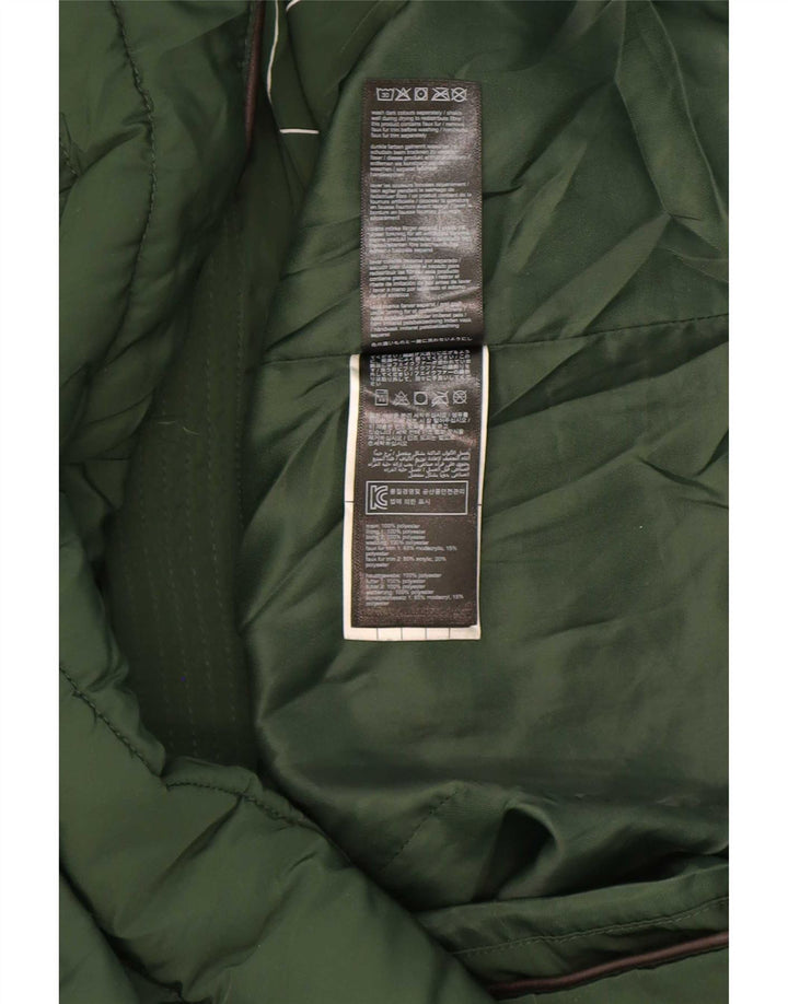 Casaco acolchoado com capuz feminino Joules UK 12 poliéster verde médio