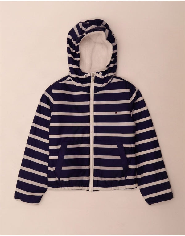 Jaqueta reversível com capuz para meninas Tommy Hilfiger 6-7 anos pequeno azul marinho