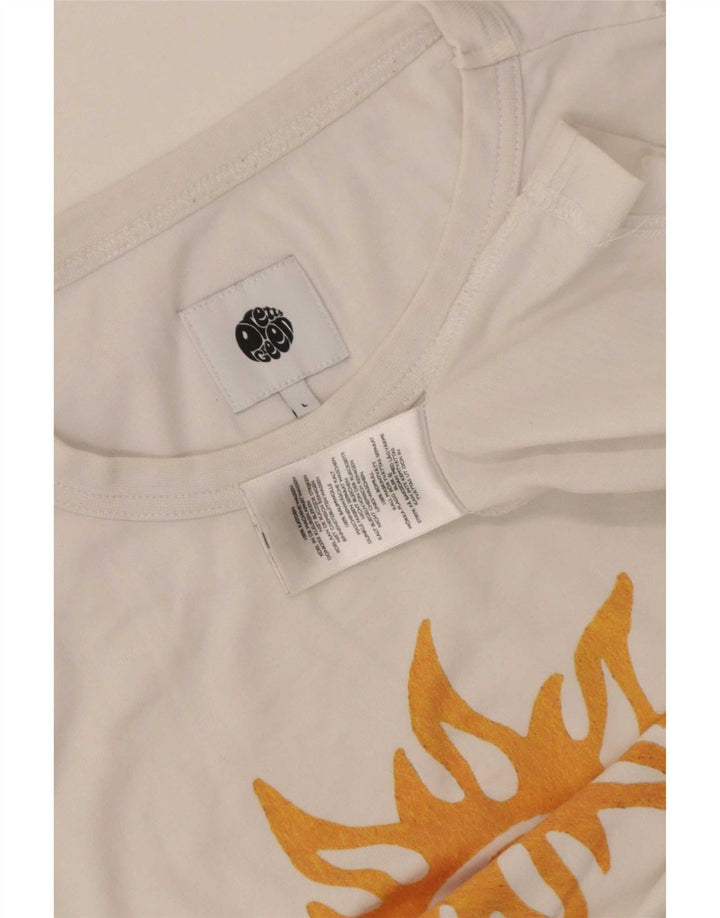 Camiseta gráfica masculina Pretty Green, grande, algodão branco