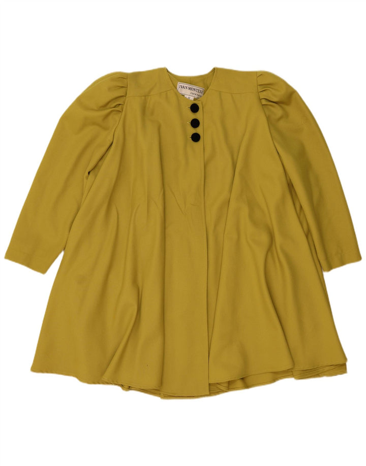 Sobretudo oversized feminino vintage IT 44 lã amarela média