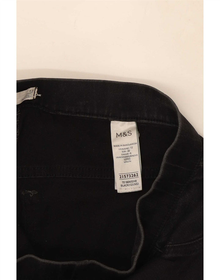 Calça jeans feminina Marks & Spencer UK 12 médio W30 L29 algodão preto