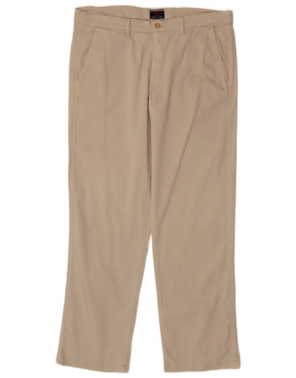 Calça Chino Reta Masculina Ivy Oxford W34 L30 Algodão Bege