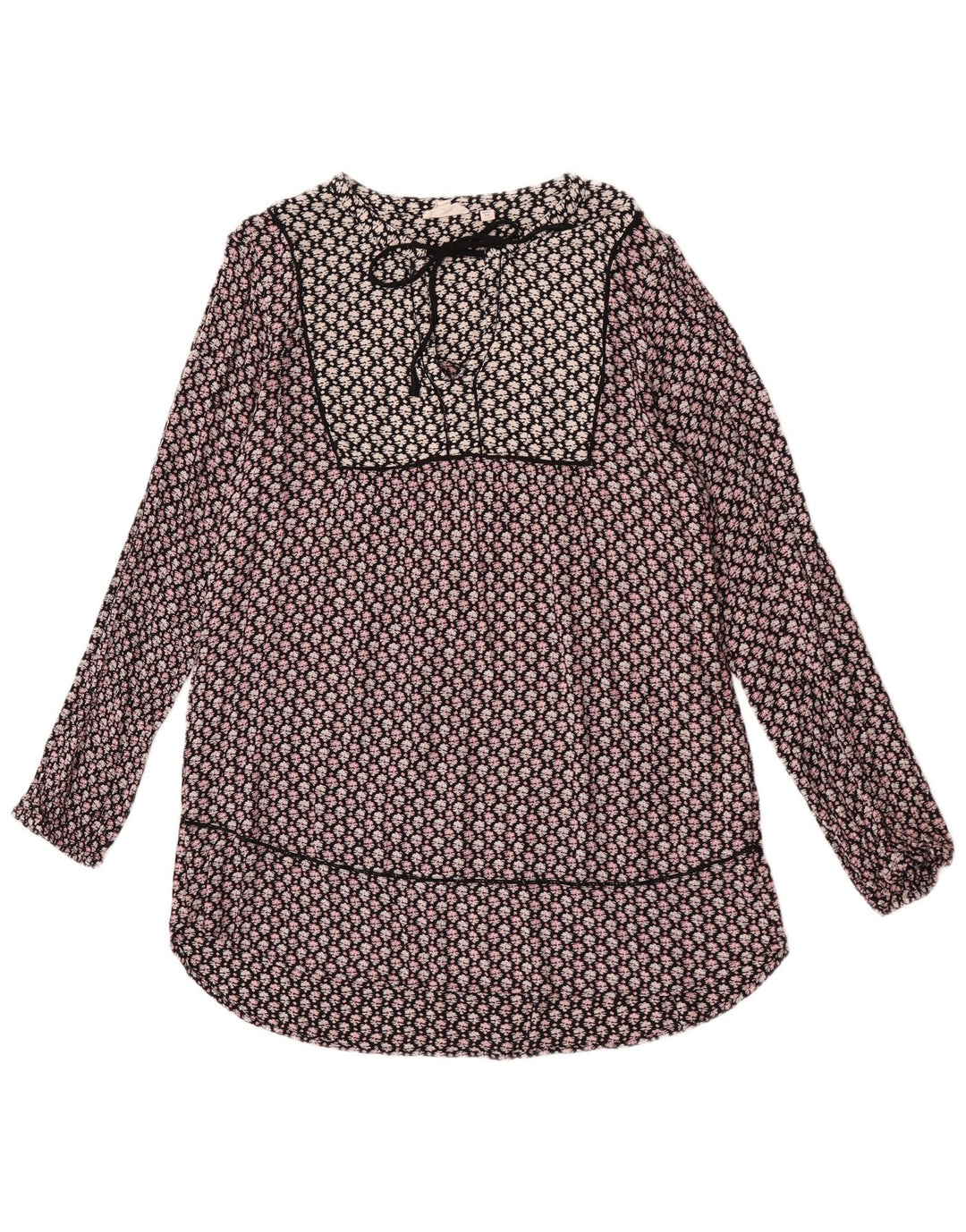Top túnica feminina de manga comprida Fat Face UK 16 grande floral multicolorido