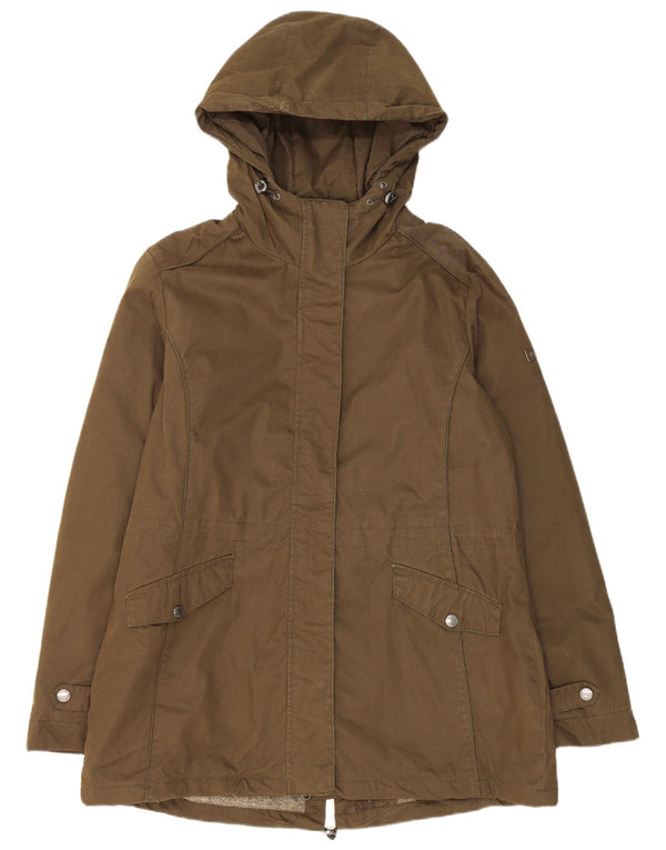 Jaqueta parka feminina com capuz Brugi UK 18 XL algodão cáqui