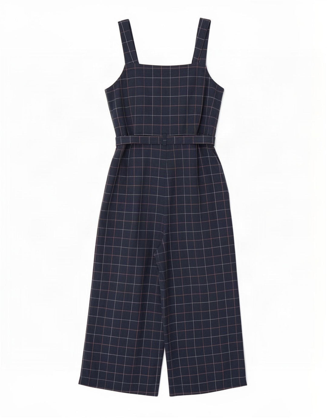 Macacão feminino Seasalt Cornwall Petite Reino Unido 12 algodão xadrez médio azul marinho