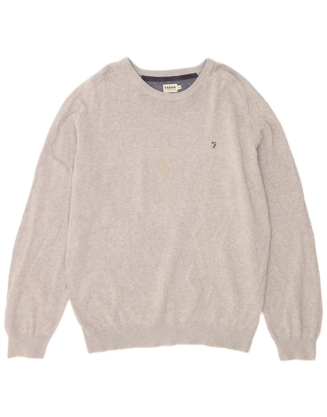 Suéter masculino Farah com gola canoa 2XL algodão cinza