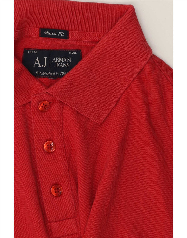 Camisa polo masculina Armani Jeans Muscle grande vermelha