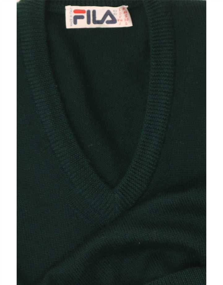 Suéter masculino Fila Regular Fit com decote em V IT 48 verde médio