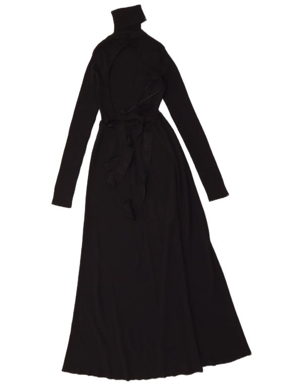 Zara vestido feminino de manga comprida, Reino Unido 8, pequeno, preto, viscose