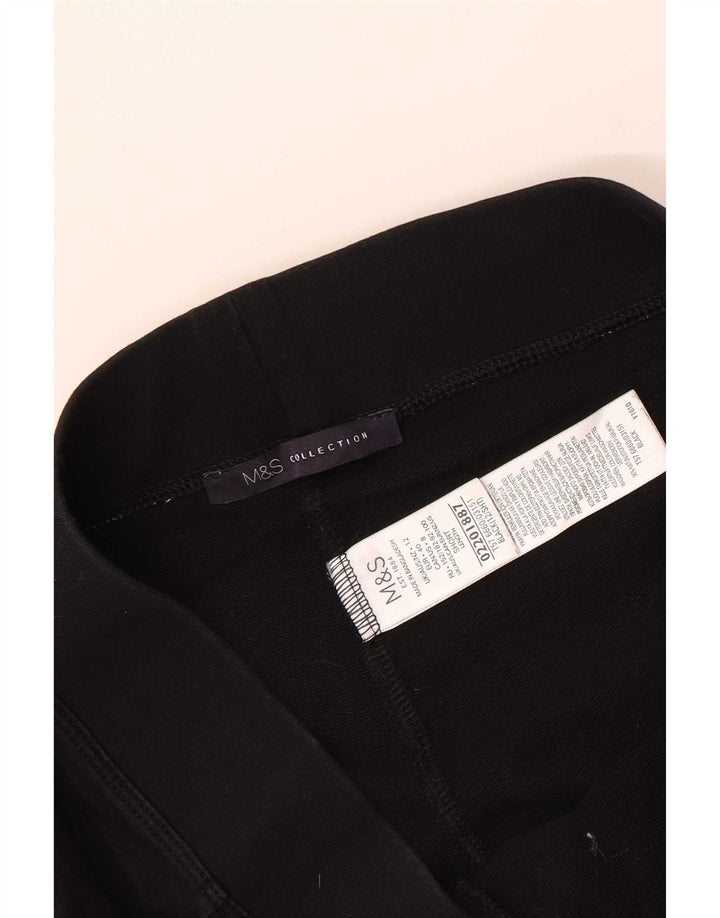 Calça de treino feminina Marks & Spencer Reino Unido 12 algodão preto médio